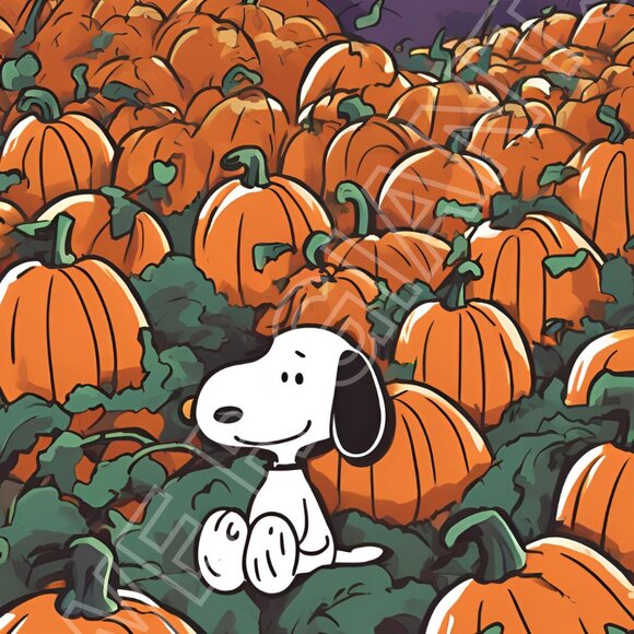 Snoopy Halloween 11"x 17" Art Print #charliebrown #pumpkin #fall #snoopy - Picture 2 of 2